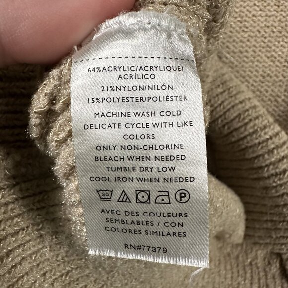 Ann Taylor Sweater Womens XS Metallic Short Sleeve Puff Shoulder Pullover Knit - Picture 9 of 10